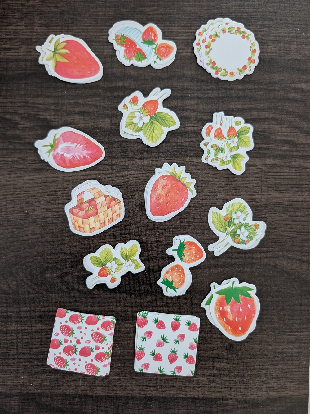 Strawberry-Themed Party Sticker Pack Set Of 42